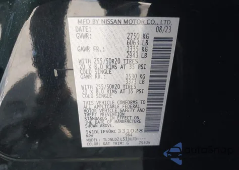 2024 Infiniti Qx60 Luxe Awd from USA, damaged, VIN 5N1DL1FS0RC331028